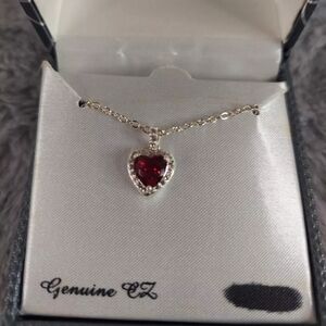 CITY ROX Cubic Zirconia Halo Heart Pendant Necklace new in box